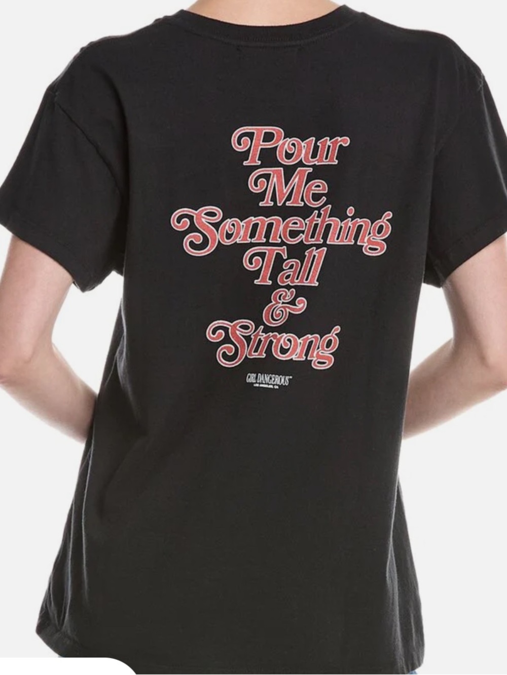Black Graphic Cocktail Tee - Women's Short Sleeve Casual Top - Picture 2 of 2